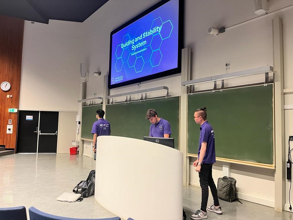 Hyperloop Manchester team presenting 